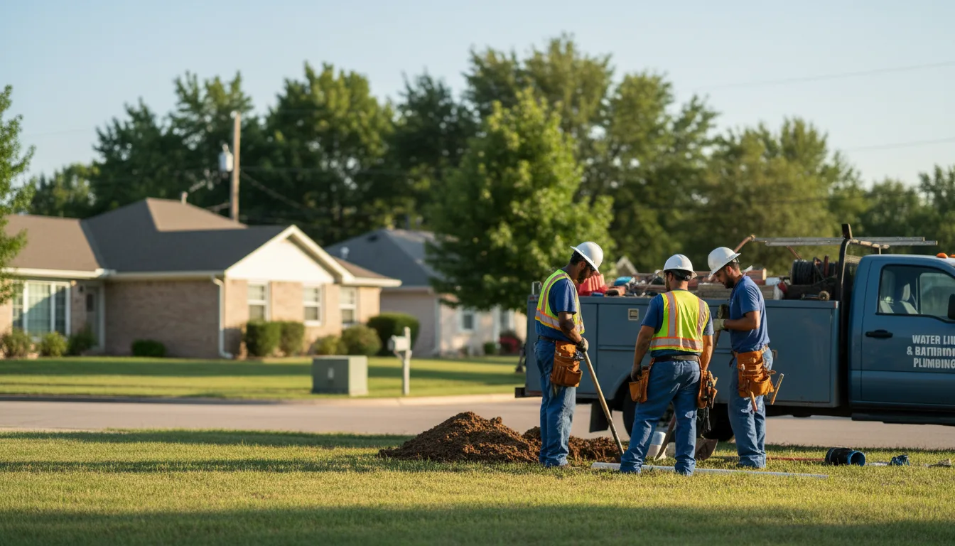 Residential water line and bathroom plumbing service in Edinburg, TX